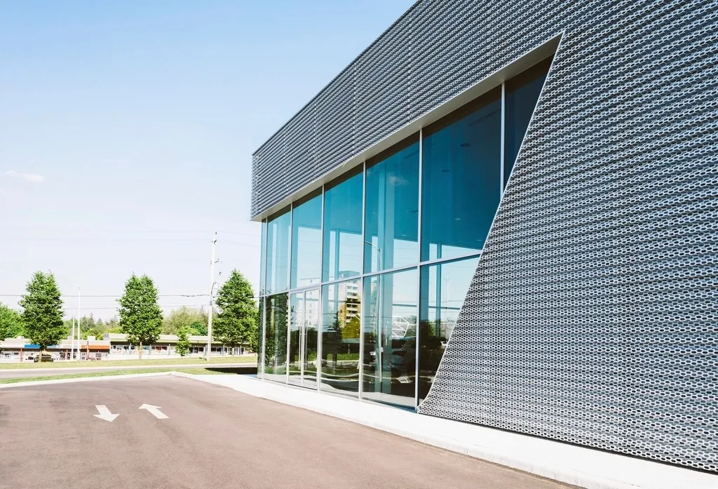 Exterior of a modern commercial building in London, Ontario — the type of facility served by building automation systems